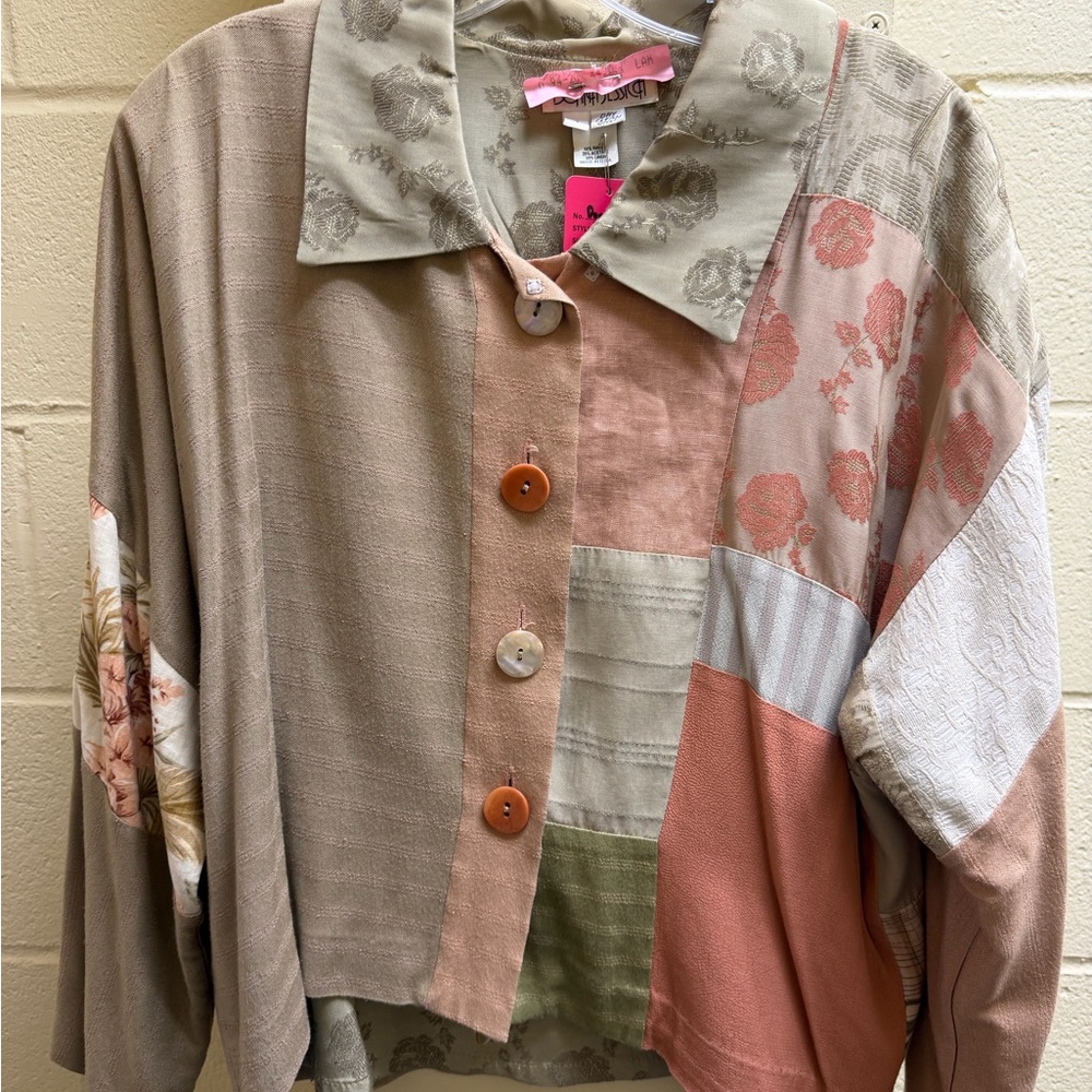 Elegant Patchwork Blouse - Multicolor - image 3